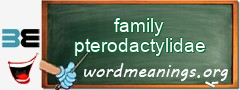 WordMeaning blackboard for family pterodactylidae